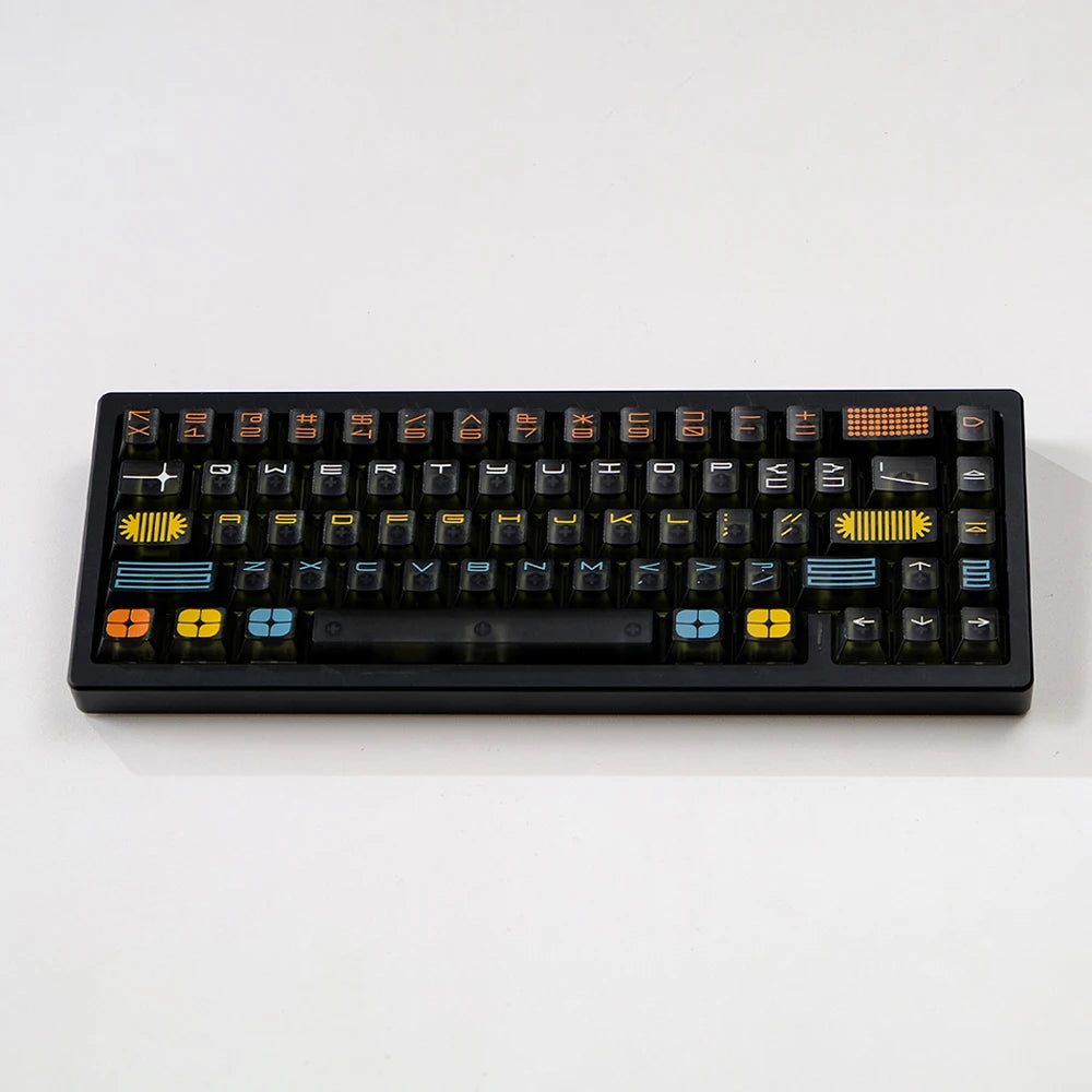 Exposition theme Keycaps 122 keys Black Comic Cherry Profile Transparent keycaps For MX 61/68/87/96/104 Mechanical Keyboard