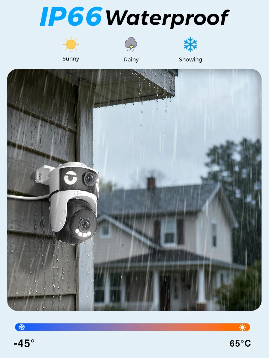 10MP 5K Dual Lens Dual Screens Wifi Security Camera 5X Digital Zoom Video Surveillance Night Vision Human Detection O-KAM PRO