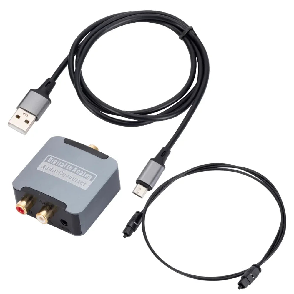 DAC Digital to Analog Audio Converter Optical SPDIF Toslink Coaxial Input to L/R RCA 3.5mm Jack Headphone Amplifier Output