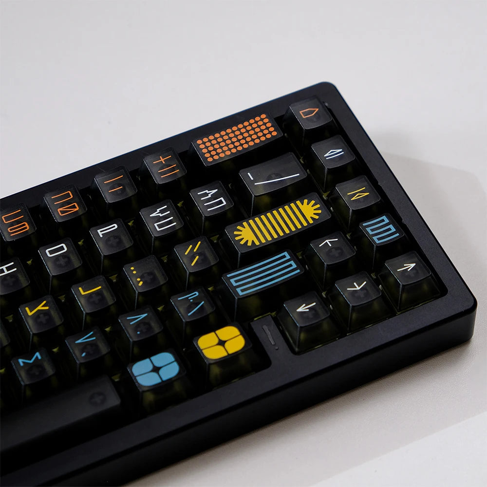 Exposition theme Keycaps 122 keys Black Comic Cherry Profile Transparent keycaps For MX 61/68/87/96/104 Mechanical Keyboard