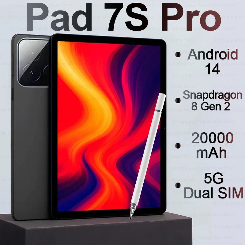 New Global Version Pad 7S Pro Original Android 14 22GB 2TB Tablet Snapdragon 8 gen 2 GPS 5G WiFi HD 4K 20000mAh 11inc Tablet PC