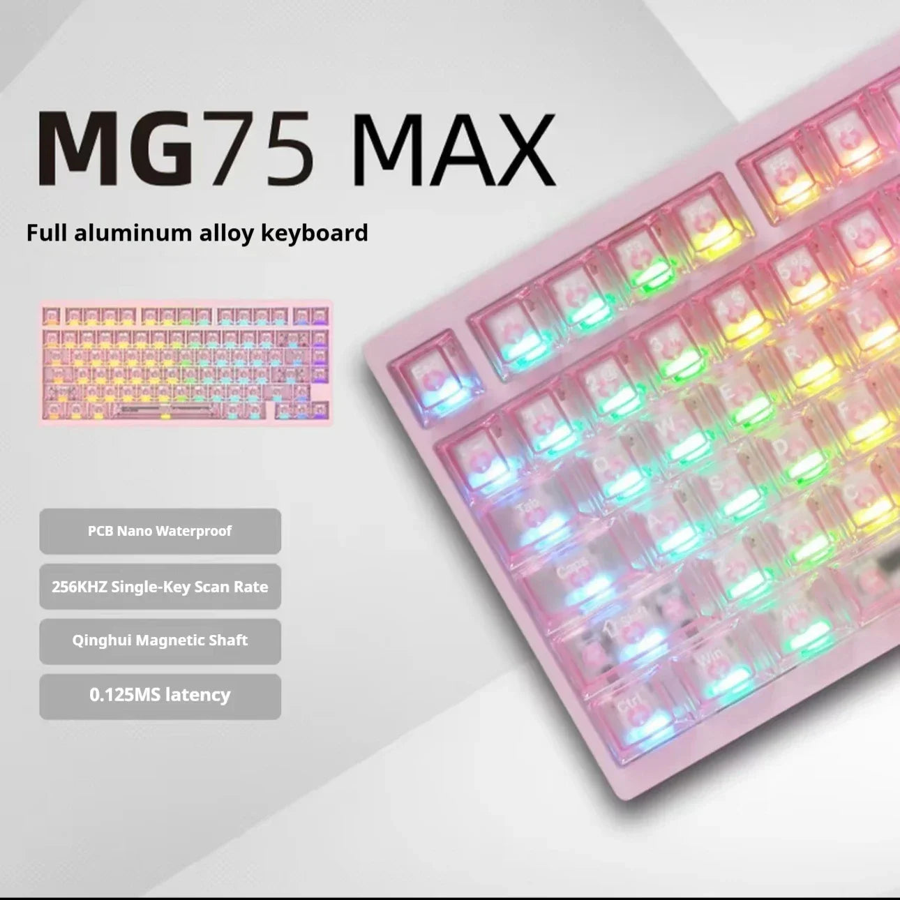 IROK MG75 PRO MG75 Max Magnetic Gaming Mechanical Keyboard RT0.001mm 8K 0.125ms Delay Aluminium RGB Hot Swap Wired Game Keyboard