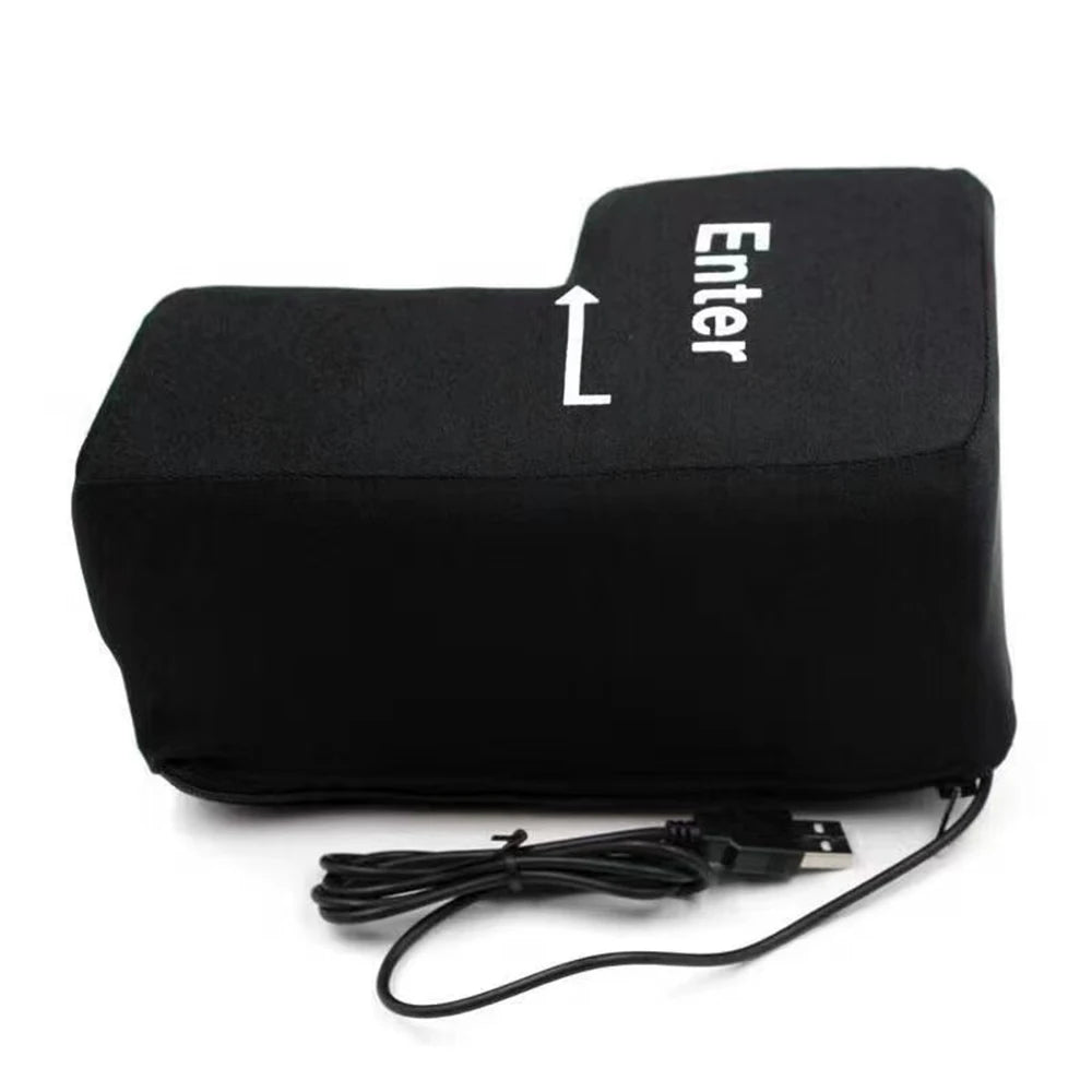 Anti-Stress Computer Huge Enter Key Big USB Keyboard Vent Button Pillow Desktop Stress Reliever Cushion USB Big Enter Key