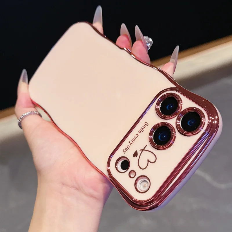 Side Love Electroplating Case For iPhone 17 Pro Max 17 Air 16 15 14 Plus 13 12 11 Pro Max 17Pro Max Cover Lens Shockproof Bumper