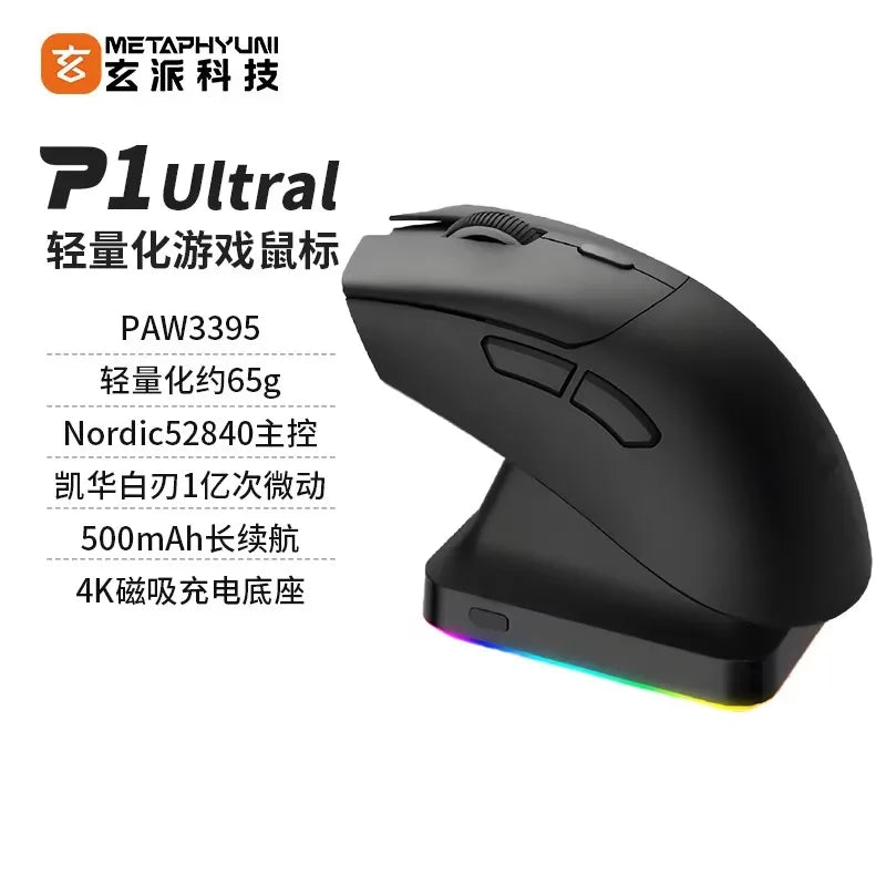 Metaphyuni Metapanda P1 Wireless Mouse P1 Pro Max Paw3395L ow Latency Lightweight E-Sports Gaming Mouse Ergonomics Pc Gamer Gift
