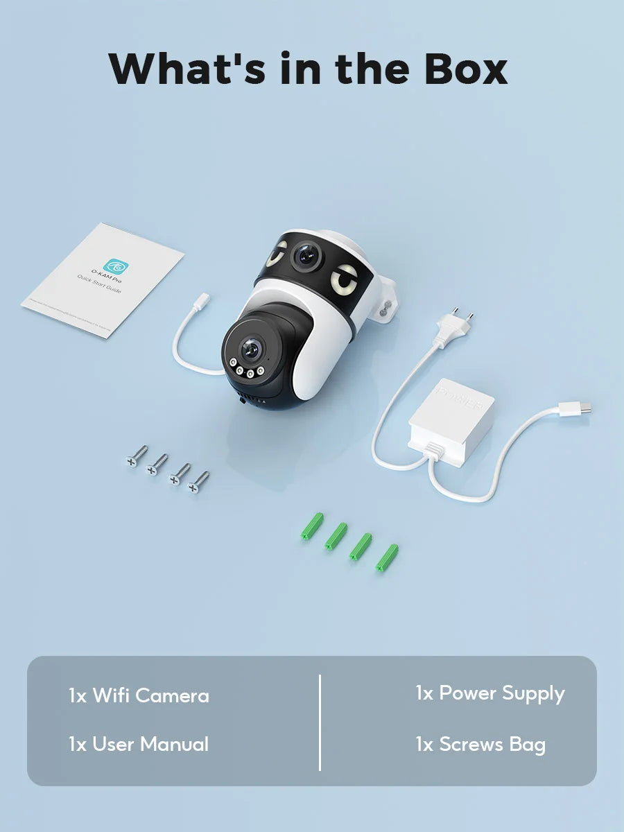 10MP 5K Dual Lens Dual Screens Wifi Security Camera 5X Digital Zoom Video Surveillance Night Vision Human Detection O-KAM PRO