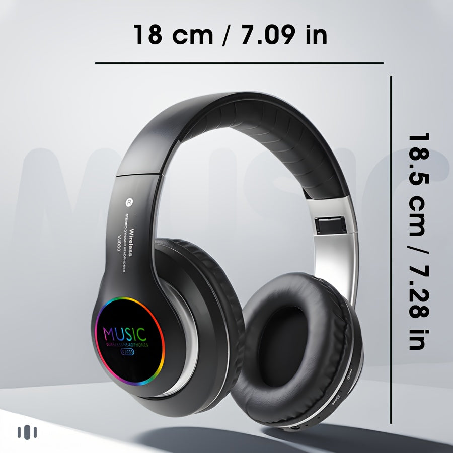 [Christmas Gift] Wireless Headphones, Wireless Headphones With Bass, Lightweight Foldable Headphones With Built-in Microphone, Compatible With 3, 5mm Audio Cable, Suitable For Travel Work Laptop Phone, Gaming Headphones, Chri