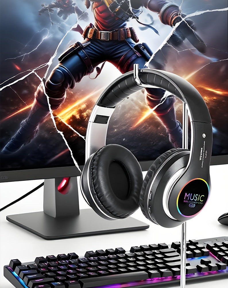 [Christmas Gift] Wireless Headphones, Wireless Headphones With Bass, Lightweight Foldable Headphones With Built-in Microphone, Compatible With 3, 5mm Audio Cable, Suitable For Travel Work Laptop Phone, Gaming Headphones, Chri