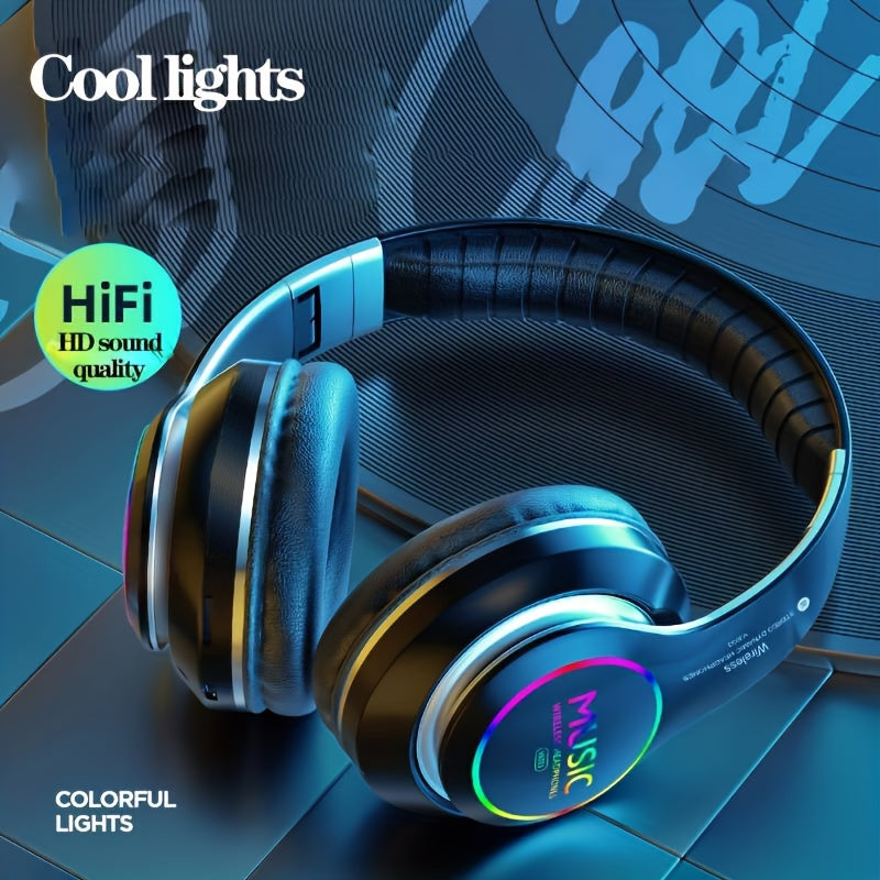 [Christmas Gift] Wireless Headphones, Wireless Headphones With Bass, Lightweight Foldable Headphones With Built-in Microphone, Compatible With 3, 5mm Audio Cable, Suitable For Travel Work Laptop Phone, Gaming Headphones, Chri