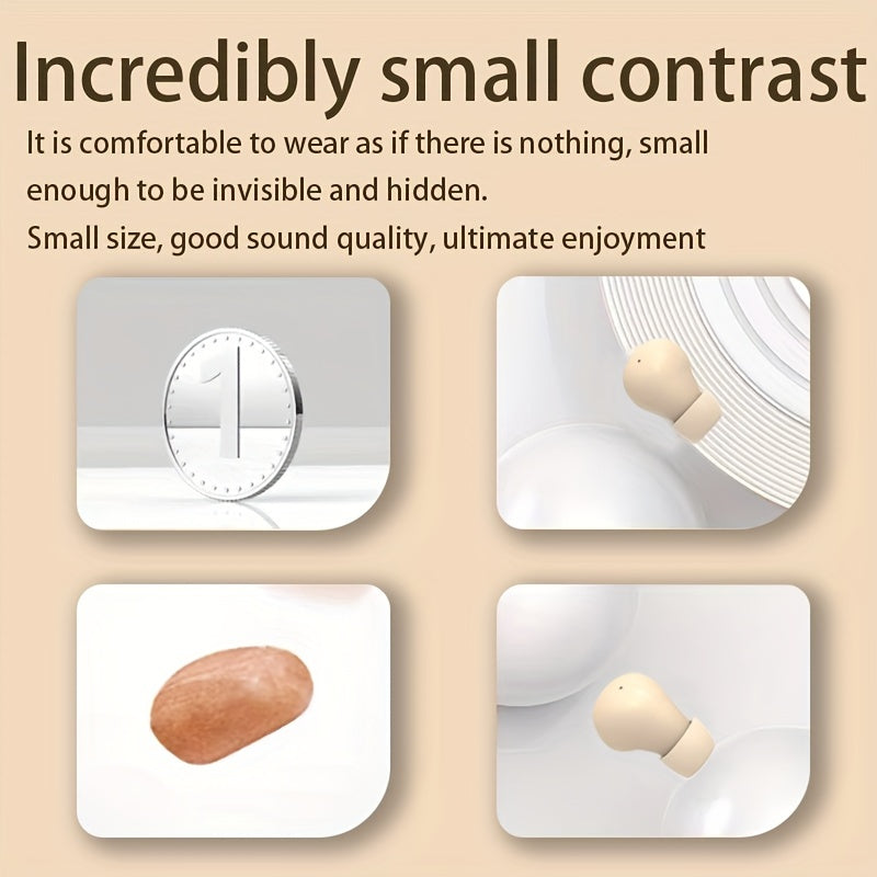 Mini Headphones 5.3 True Wireless In-Ear Earphones, Noise Cancelling,Invisible,HiFi Sound Quality, Sport,sport,sleep, In-Class Invisible Wear