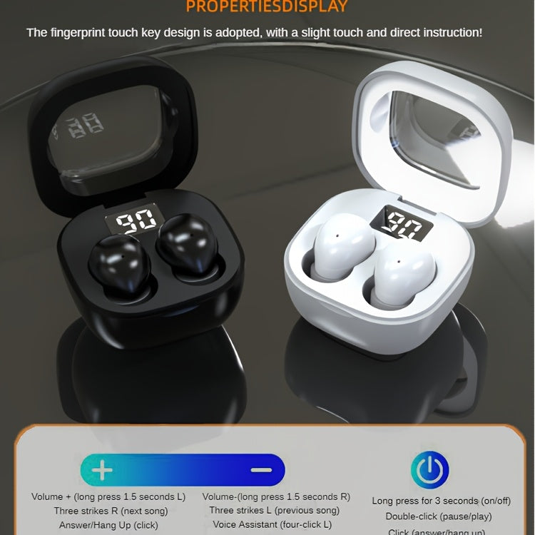 Mini Headphones 5.3 True Wireless In-Ear Earphones, Noise Cancelling,Invisible,HiFi Sound Quality, Sport,sport,sleep, In-Class Invisible Wear