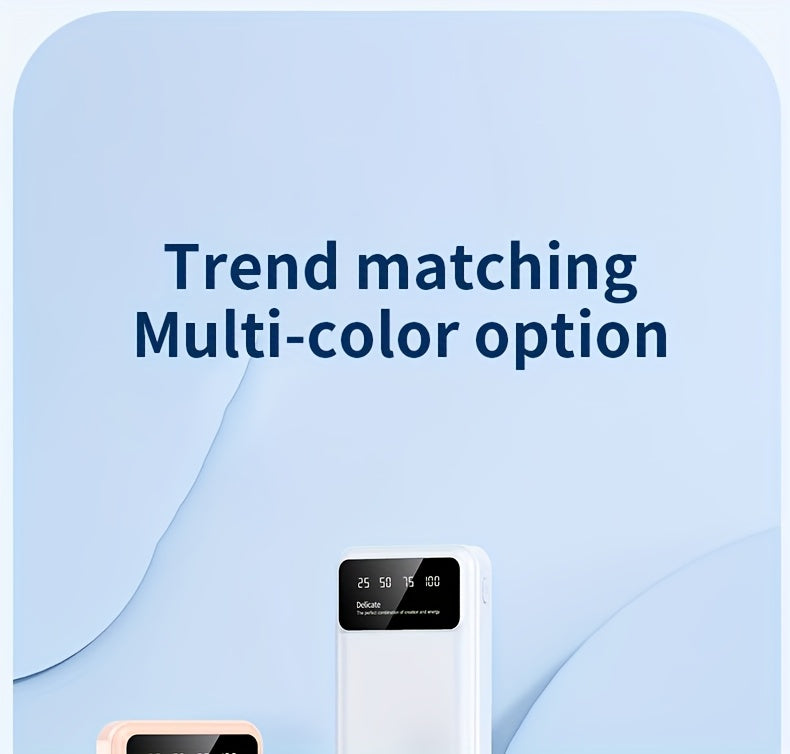 50000mAh Portable Large-capacity Power Bank, Suitable For Charging Mobile Phones/Android Electronics And Other Equipment, Power Distribution LED Display/flashlight, Outdoor Travel Removable Emergency Power Supply Device, Spar