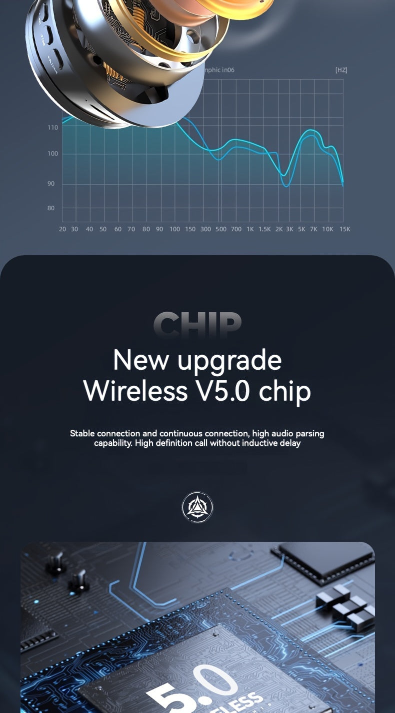 Wireless Gaming Headphones with Noise Reduction and Ambient Lighting Retractable and Foldable Wireless Earbuds