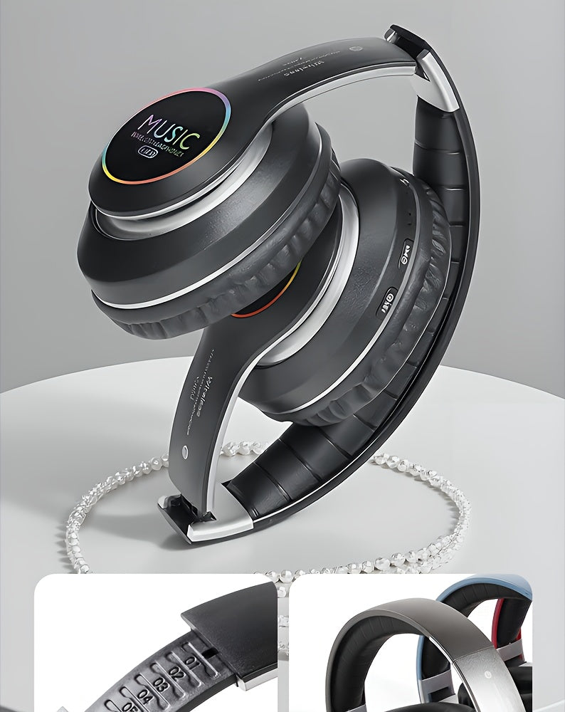 [Christmas Gift] Wireless Headphones, Wireless Headphones With Bass, Lightweight Foldable Headphones With Built-in Microphone, Compatible With 3, 5mm Audio Cable, Suitable For Travel Work Laptop Phone, Gaming Headphones, Chri