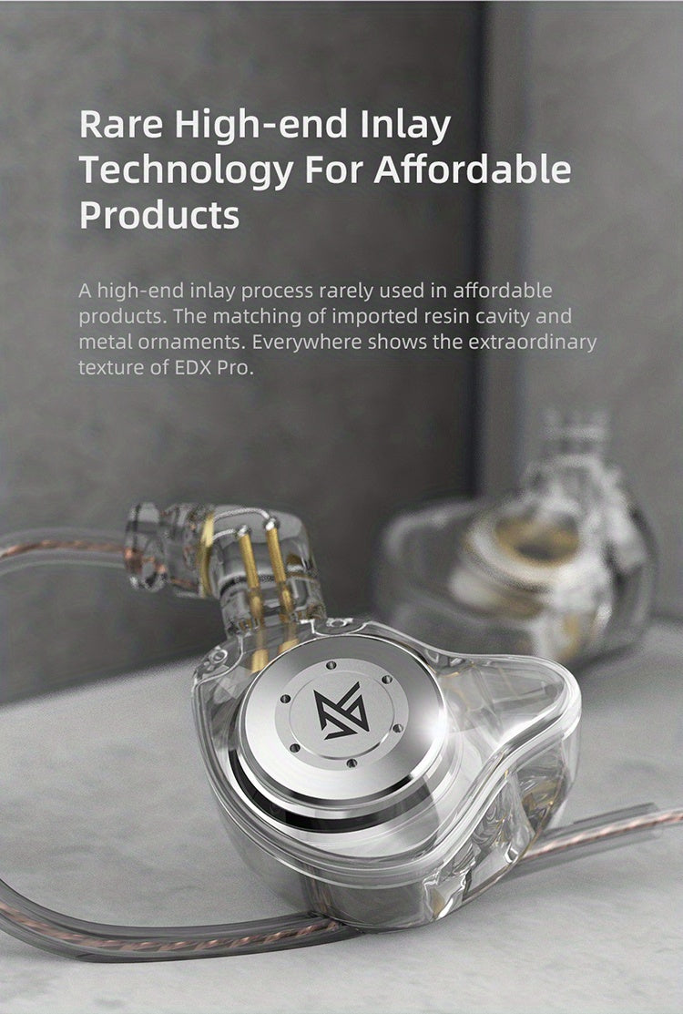 KZ EDX Pro In Ear Monitor Headphones Wired IEM Earphones Dual DD HiFi Stereo Sound Earphones Noise Cancelling Earbuds