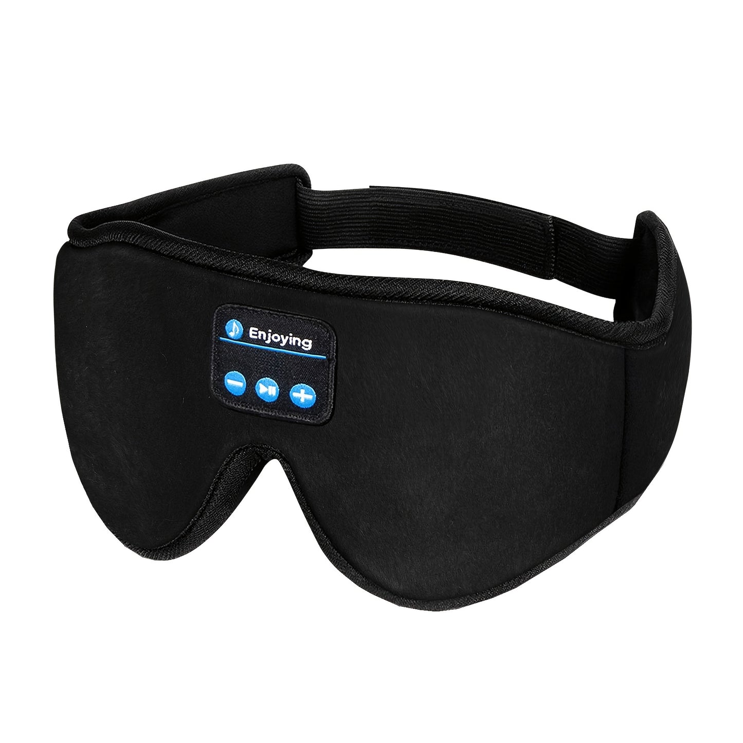 EOWULFROST Wireless Sleep Mask with Wireless Headphones - Wireless Sleeping Headphones, USB-C Charging, Foldable Design, Compatible with Smartphones/Tablets, Ideal for Side/Back Sleepers, Travel, Flights, Trains - Dark Black
