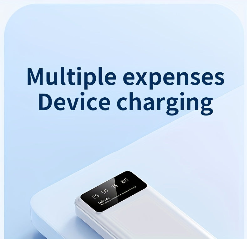 50000mAh Portable Large-capacity Power Bank, Suitable For Charging Mobile Phones/Android Electronics And Other Equipment, Power Distribution LED Display/flashlight, Outdoor Travel Removable Emergency Power Supply Device, Spar