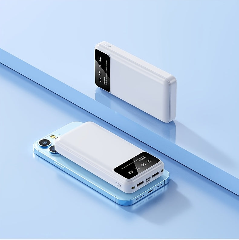 50000mAh Portable Large-capacity Power Bank, Suitable For Charging Mobile Phones/Android Electronics And Other Equipment, Power Distribution LED Display/flashlight, Outdoor Travel Removable Emergency Power Supply Device, Spar