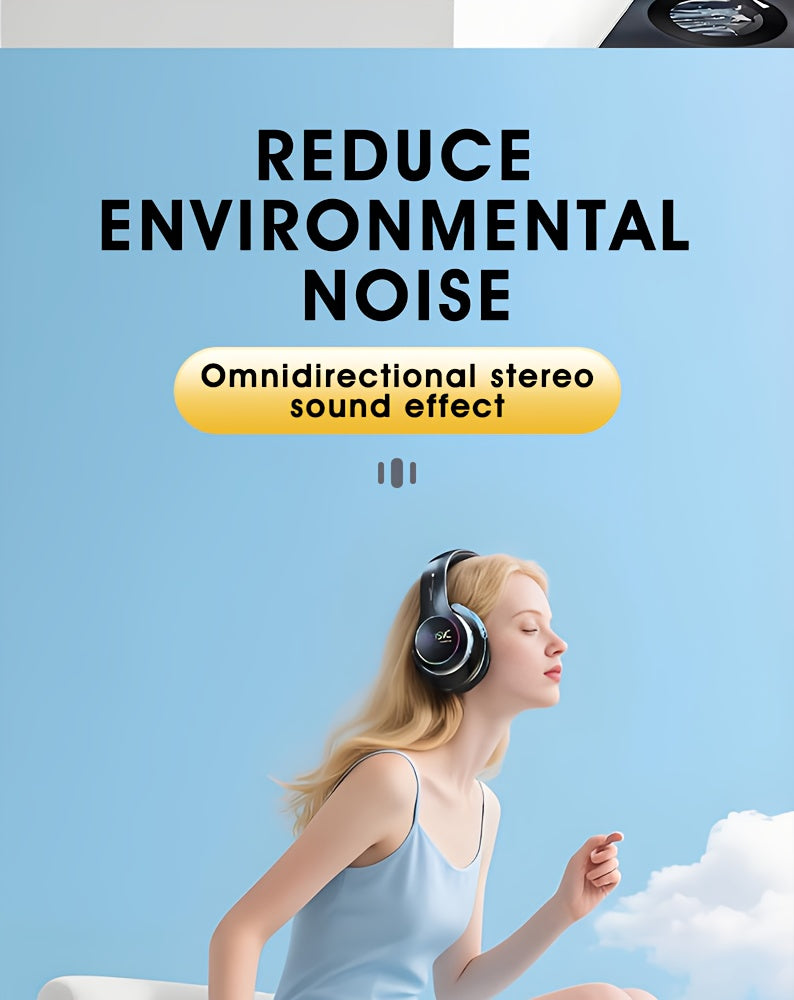 [Christmas Gift] Wireless Headphones, Wireless Headphones With Bass, Lightweight Foldable Headphones With Built-in Microphone, Compatible With 3, 5mm Audio Cable, Suitable For Travel Work Laptop Phone, Gaming Headphones, Chri