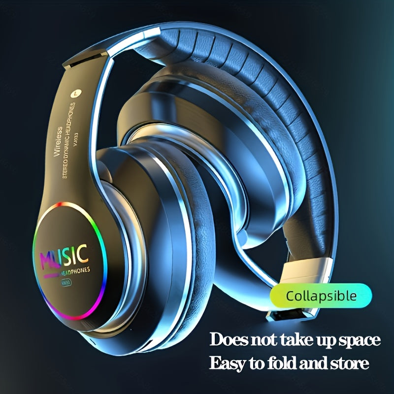 [Christmas Gift] Wireless Headphones, Wireless Headphones With Bass, Lightweight Foldable Headphones With Built-in Microphone, Compatible With 3, 5mm Audio Cable, Suitable For Travel Work Laptop Phone, Gaming Headphones, Chri