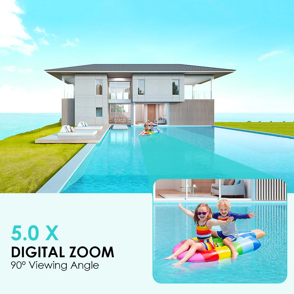 10MP 5K Dual Lens Dual Screens Wifi Security Camera 5X Digital Zoom Video Surveillance Night Vision Human Detection O-KAM PRO - HAMZAKHANSTORE