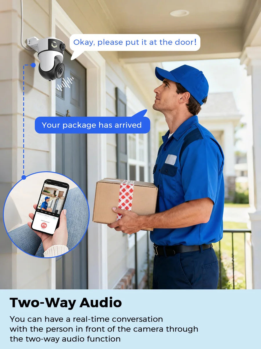 10MP 5K Dual Lens Dual Screens Wifi Security Camera 5X Digital Zoom Video Surveillance Night Vision Human Detection O-KAM PRO - HAMZAKHANSTORE