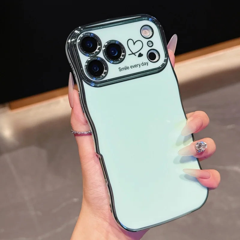 Side Love Electroplating Case For iPhone 17 Pro Max 17 Air 16 15 14 Plus 13 12 11 Pro Max 17Pro Max Cover Lens Shockproof Bumper - HAMZAKHANSTORE