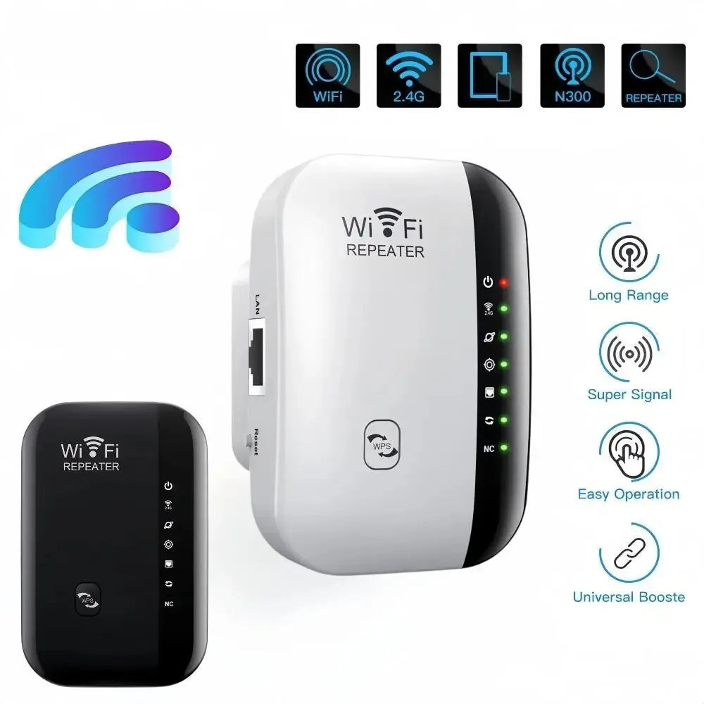 300Mbps WIFI Repeater Remote Wi-Fi Amplifier 802.11N WiFi Signal Booster Network Amplifier For Home/Office Wireless Repeater - HAMZAKHANSTORE