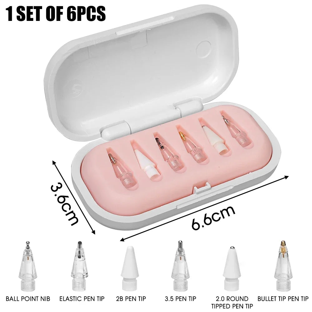 4/6 Pcs Replacement Pencil Tips for Apple Pencil 1/2th iPencil Pro 2B Soft Nibs for iPad Pro Mini Pencil 1/2 Stylus Fine Nib - HAMZAKHANSTORE