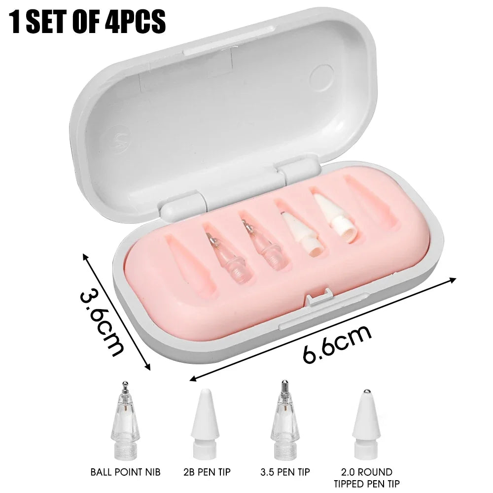 4/6 Pcs Replacement Pencil Tips for Apple Pencil 1/2th iPencil Pro 2B Soft Nibs for iPad Pro Mini Pencil 1/2 Stylus Fine Nib - HAMZAKHANSTORE