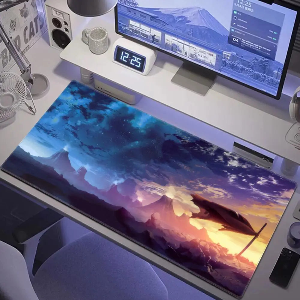 Anime Gurren Lagann Mousepad Large Gaming Mouse Pad LockEdge Thickened Computer Keyboard Table Desk Mat - HAMZAKHANSTORE