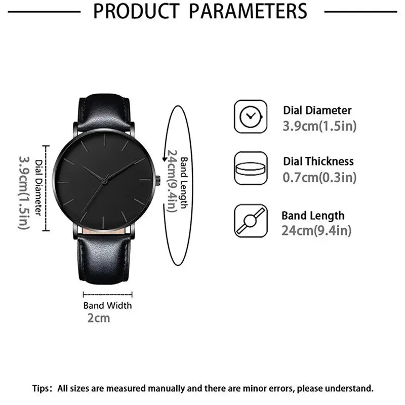 5PCS Set Fashion Mens Sports Watches Man Business Quartz Wristwatch Luxury Leather Bracelet Men Casual Clock Watch - HAMZAKHANSTORE