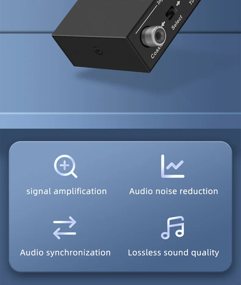 Digital audio converter Bi-directional RCA Digital coaxial to optical toslink converter Optical SPDIF Toslink to Coaxial.