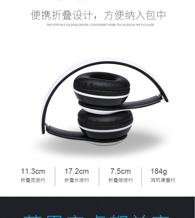 Stereo P47 Headset 5.0 Bluetooth Headset Folding Series Wireless Sports Game Headset for iPhone XiaoMi.