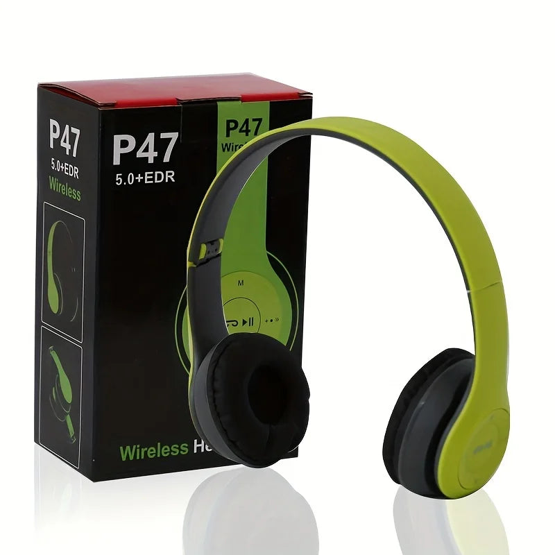 Stereo P47 Headset 5.0 Bluetooth Headset Folding Series Wireless Sports Game Headset for iPhone XiaoMi.