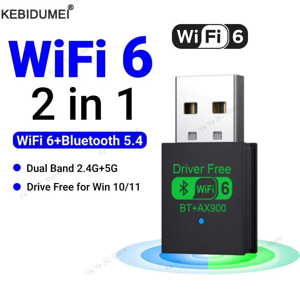 900Mbps USB WiFi Bluetooth 5.4 Adapter 2in1 Dongle Dual Band 2.4G 5GHz USB WiFi 6 Network Wireless Wlan Receiver DRIVER FREE - HAMZAKHANSTORE