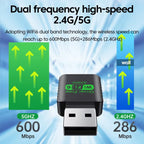 900Mbps USB WiFi Bluetooth 5.4 Adapter 2in1 Dongle Dual Band 2.4G 5GHz USB WiFi 6 Network Wireless Wlan Receiver DRIVER FREE - HAMZAKHANSTORE