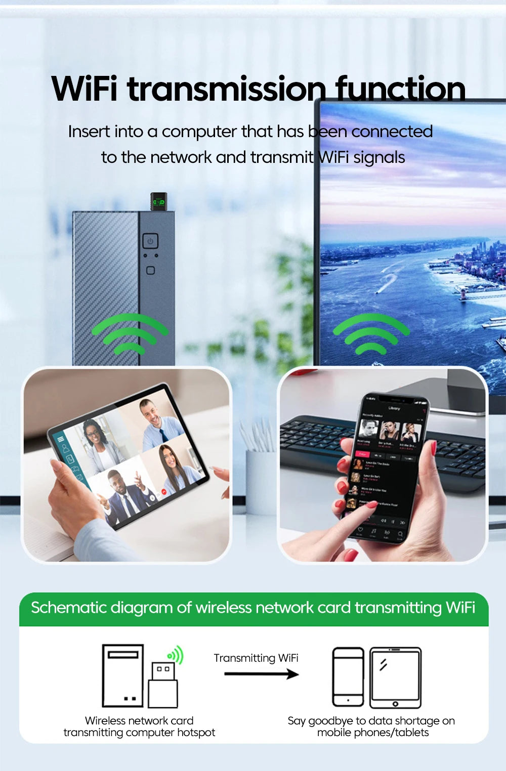 900Mbps USB WiFi Bluetooth 5.4 Adapter 2in1 Dongle Dual Band 2.4G 5GHz USB WiFi 6 Network Wireless Wlan Receiver DRIVER FREE - HAMZAKHANSTORE