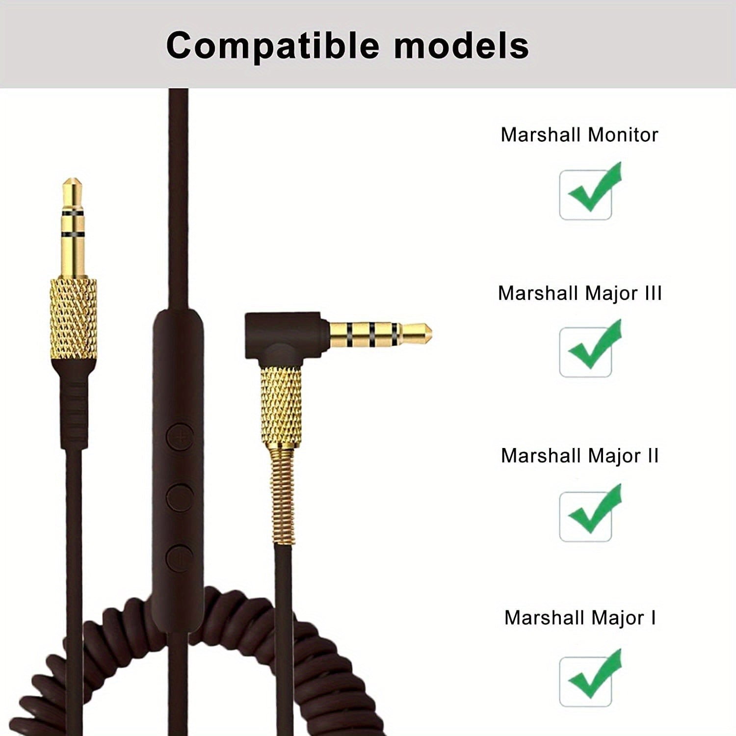 Marshall Headphone Cable - 3.5mm Spring Audio.