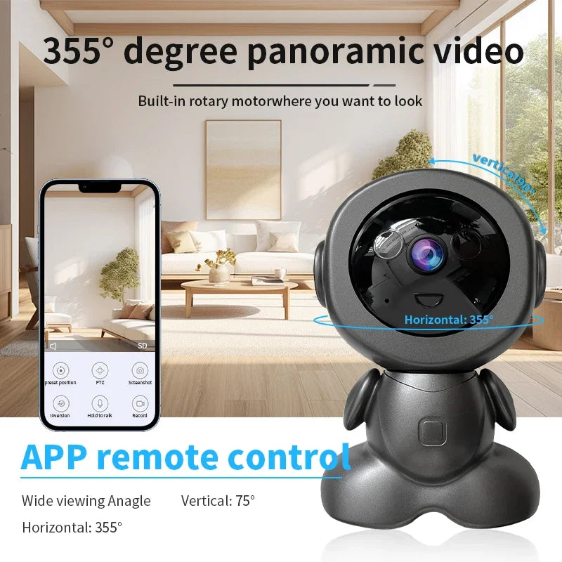 8MP Wifi Security Camera Indoor HD Baby Monitor Smart Home Surveillance Robot PTZ Camera Auto Tracking Night Vision Pet Monitor - HAMZAKHANSTORE
