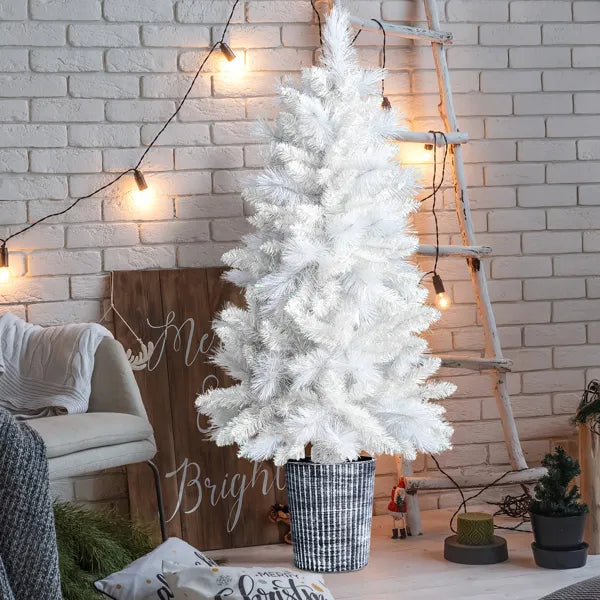 4ft White Artificial Christmas Tree - 200 Branch Tips - HAMZAKHANSTORE