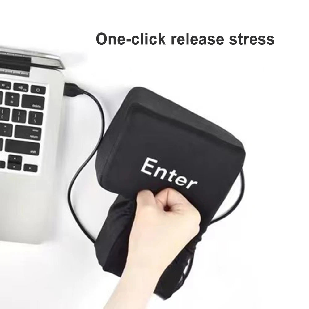 Anti-Stress Computer Huge Enter Key Big USB Keyboard Vent Button Pillow Desktop Stress Reliever Cushion USB Big Enter Key - HAMZAKHANSTORE