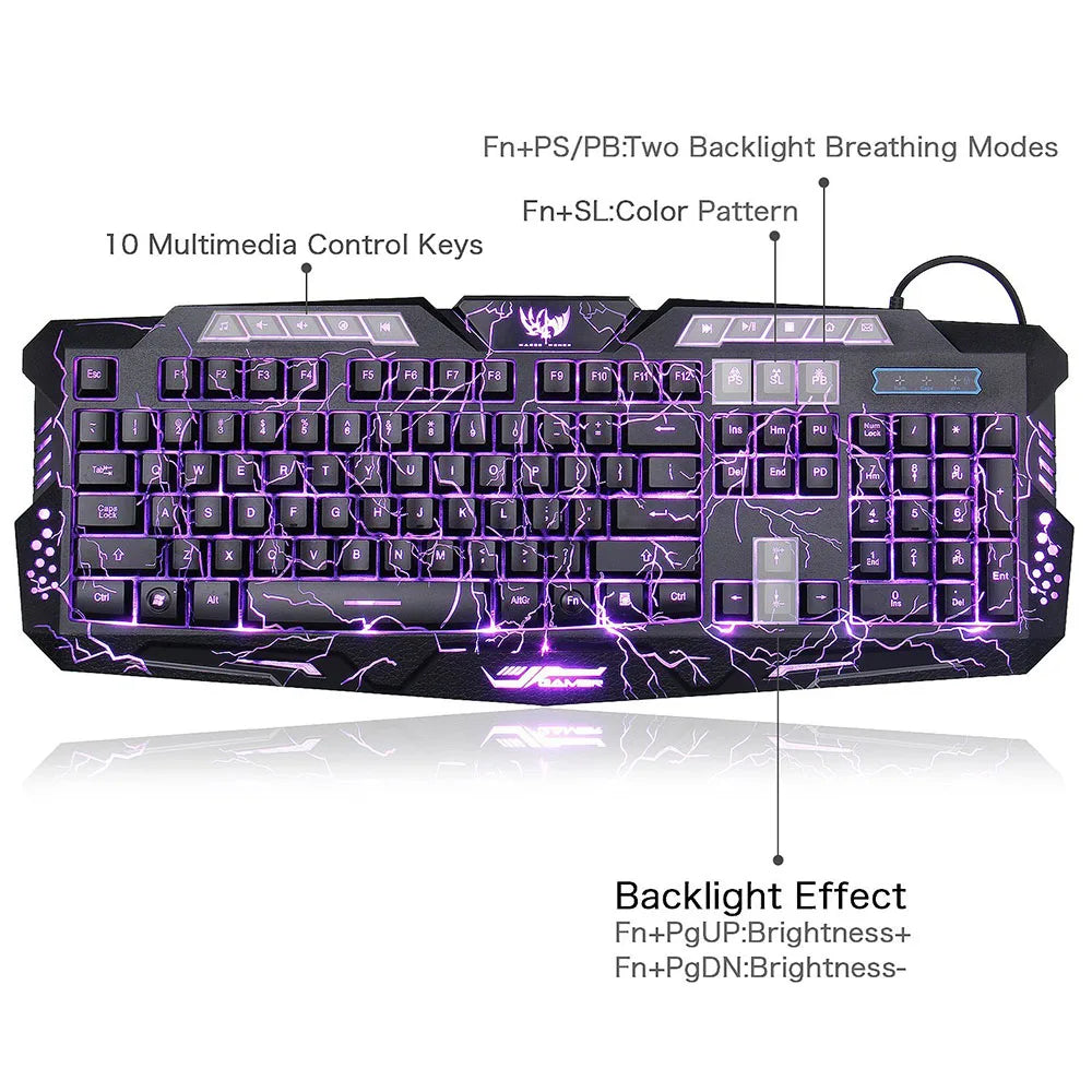 RGB Gaming Keyboard with LED Backlight & Mousepad | SA.