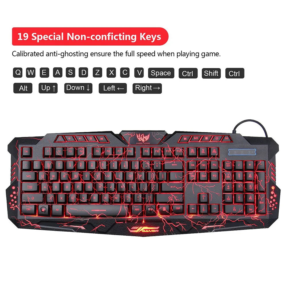 RGB Gaming Keyboard with LED Backlight & Mousepad | SA.