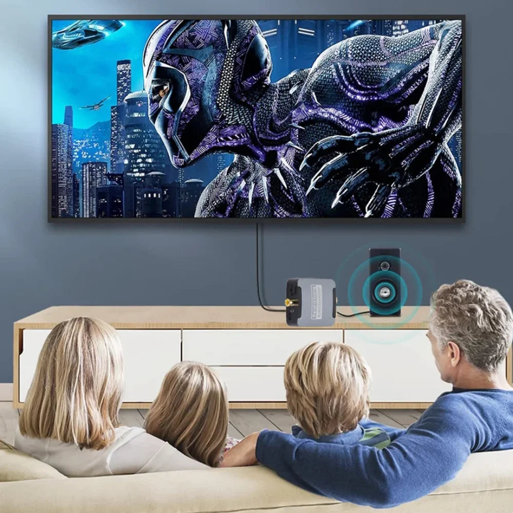 DAC Digital to Analog Audio Converter Optical SPDIF Toslink Coaxial Input to L/R RCA 3.5mm Jack Headphone Amplifier Output.