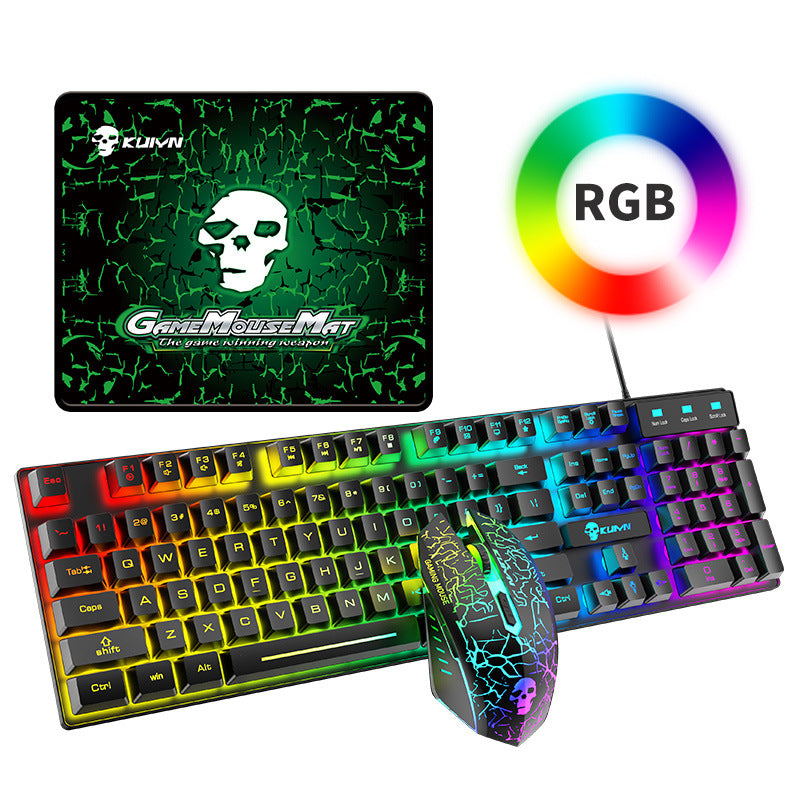 Kuiying T6RGB Luminous Keyboard And Mouse Set - HAMZAKHANSTORE