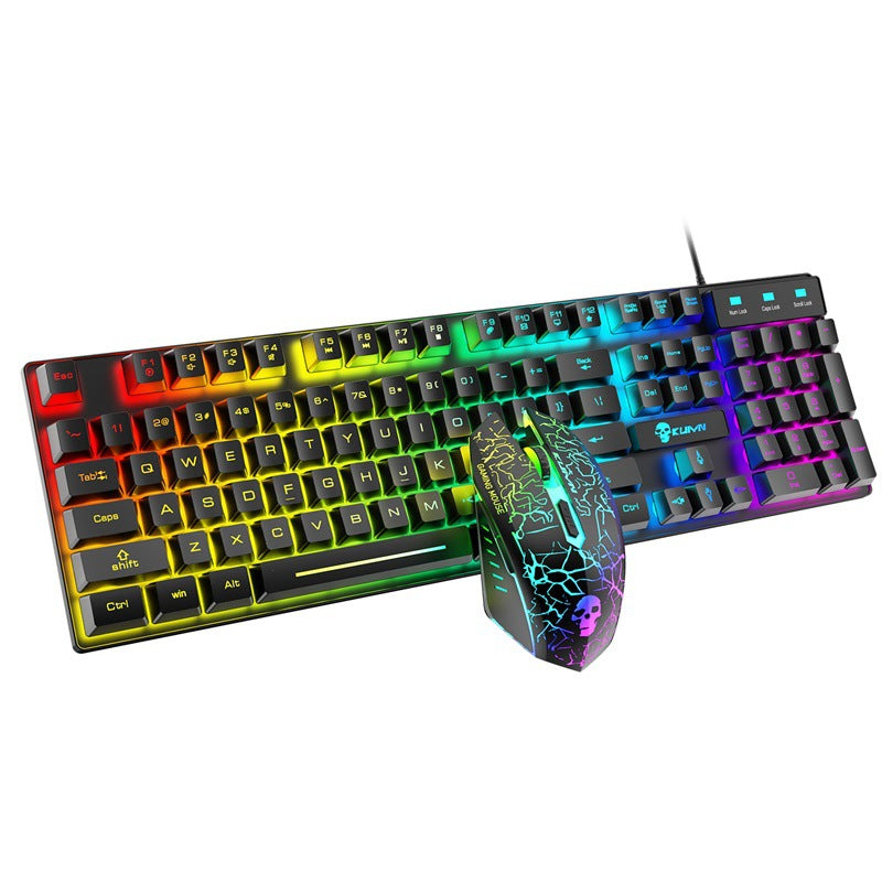 Kuiying T6RGB Luminous Keyboard And Mouse Set - HAMZAKHANSTORE