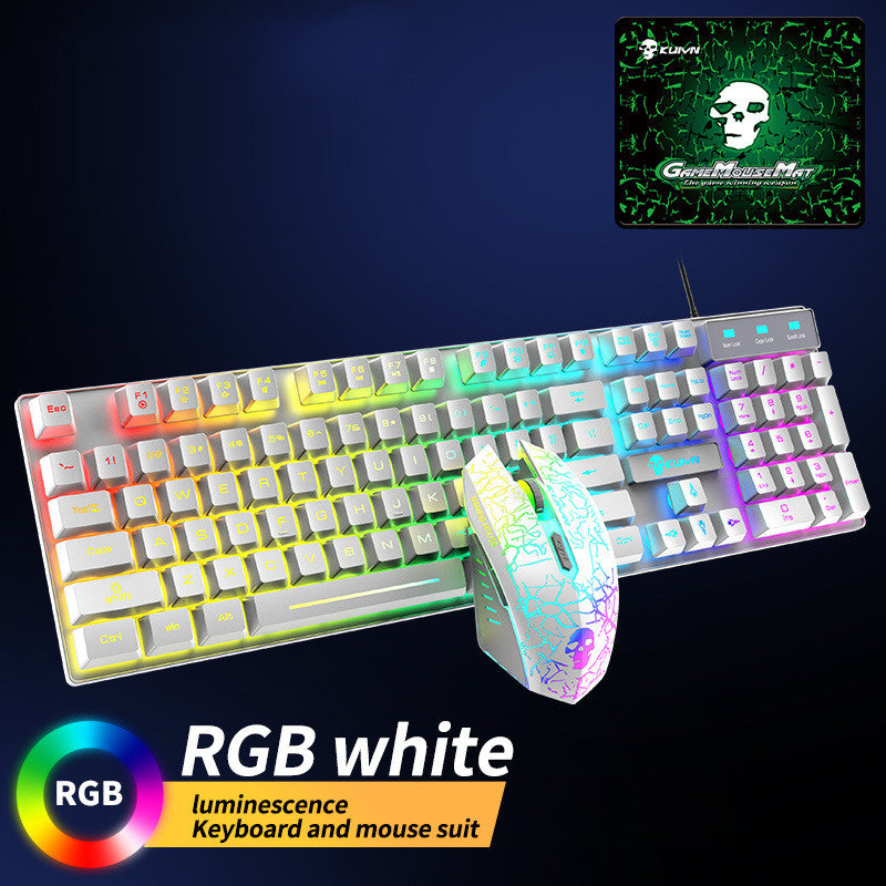 Kuiying T6RGB Luminous Keyboard And Mouse Set - HAMZAKHANSTORE