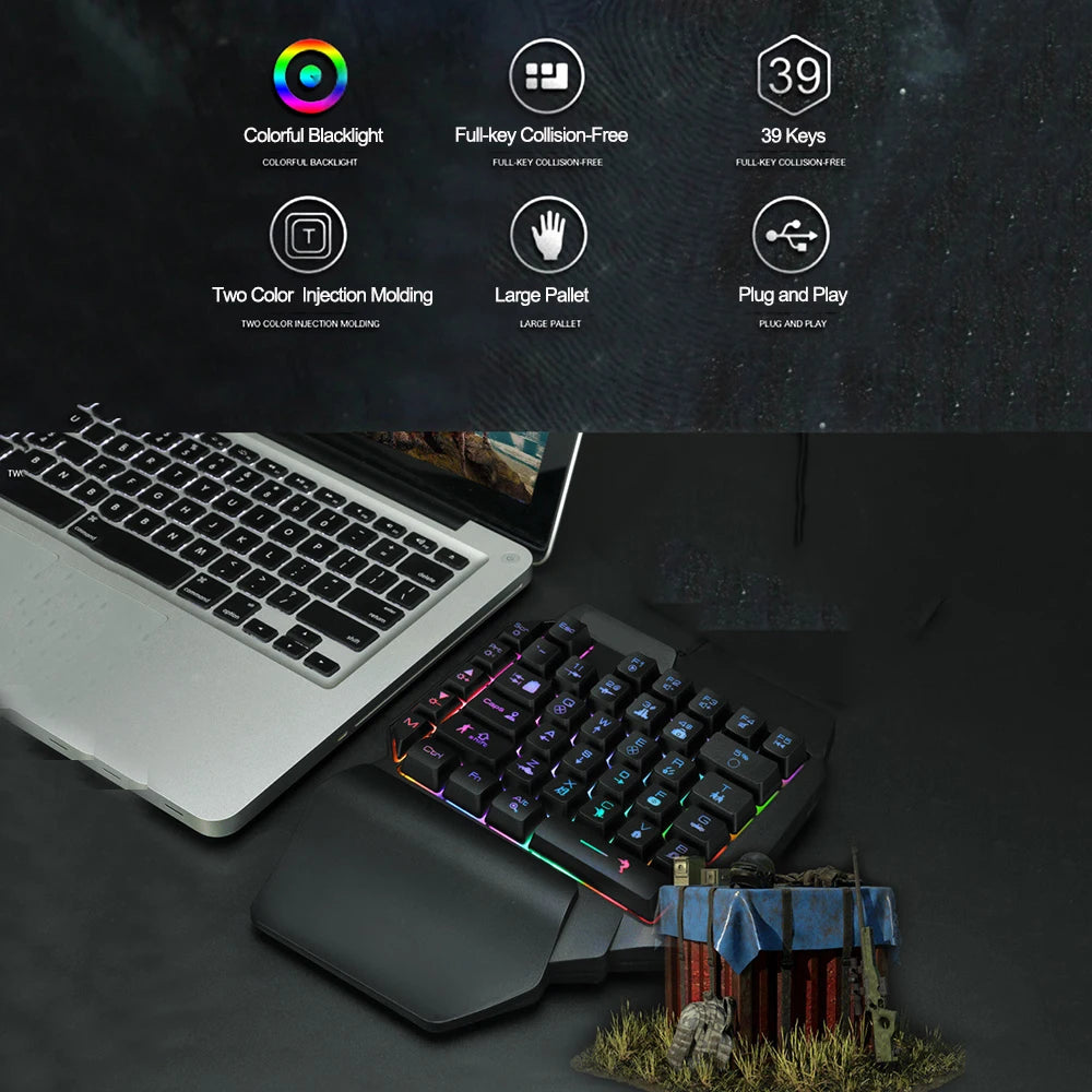 39-Key One-Hand Gaming Keypad - RGB Backlit.