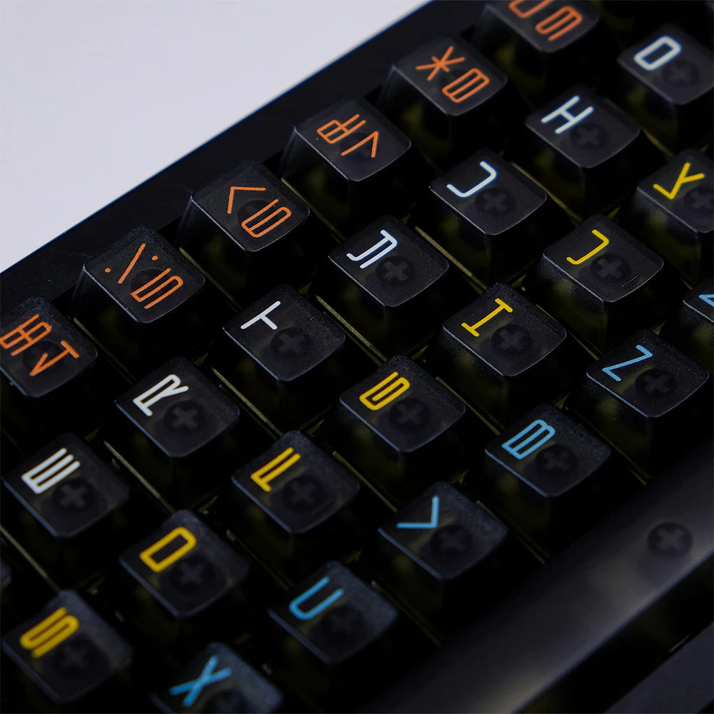Exposition theme Keycaps 122 keys Black Comic Cherry Profile Transparent keycaps For MX 61/68/87/96/104 Mechanical Keyboard - HAMZAKHANSTORE